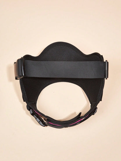 1Pc Pink, Anti-Explosion, Flashing Strip Decorated Pet Chest Strap, Back Strap, Vest-Style Harness, Suitable for Small, Medium, and Large Dogs to Go Out for Walks or Trainings