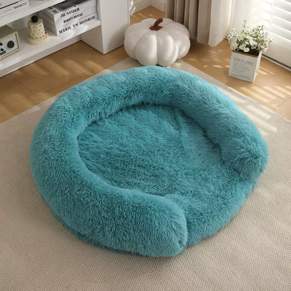 Round Dog Bed Dog Plush Pet Bed Winter Thickened Pad Dog Sleeping Bed Sofa Removable Pad Dog Small Large Dog Kennel