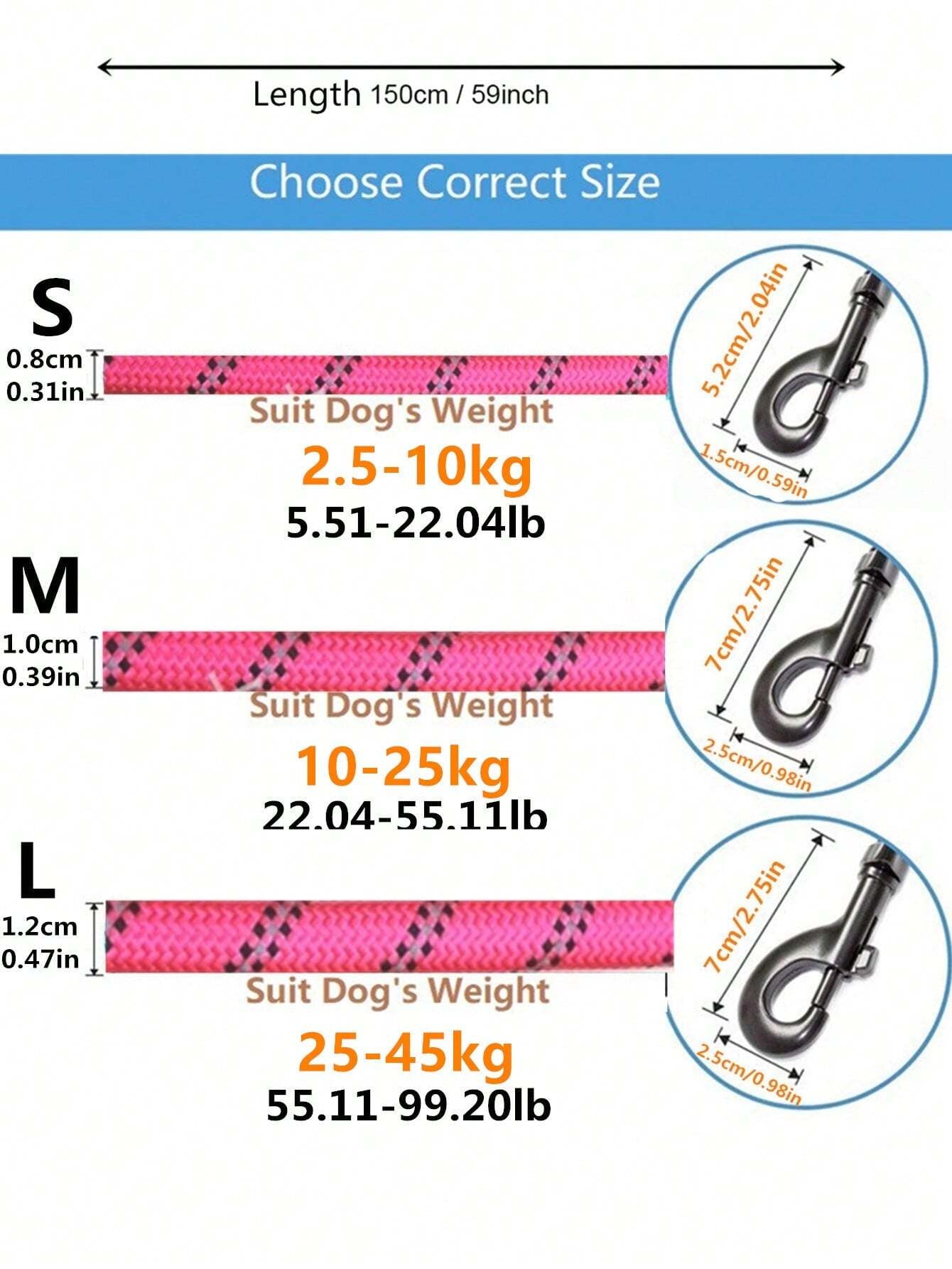 1Pc Reflective Pet Leash for Dog for Outdoor