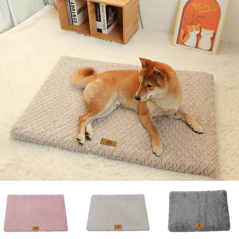 3D Foam Pet Bed with Removable Washable Faux Fur Cover Orthopedic Waterproof Dog Bed for Crate Anti-Slip Bottom Dog Bed