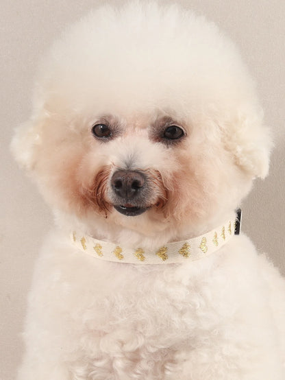Cute Heart Patterned Jacquard Pet Collar - Perfect for Small Cats and Dogs! 🐾💖 Ideal for Home & Outdoor Adventures!