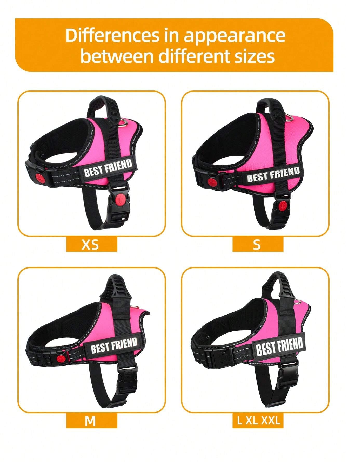 1Pc Pink, Anti-Explosion, Flashing Strip Decorated Pet Chest Strap, Back Strap, Vest-Style Harness, Suitable for Small, Medium, and Large Dogs to Go Out for Walks or Trainings